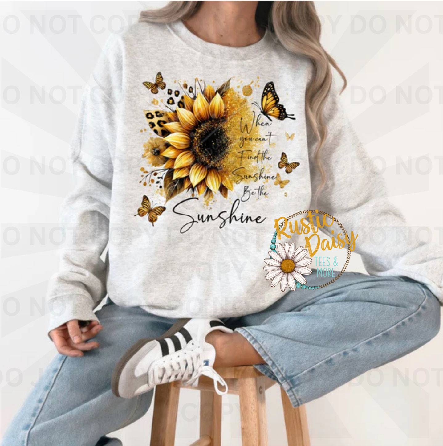 Be the sunshine sunflower and butterflies design with leopard print
