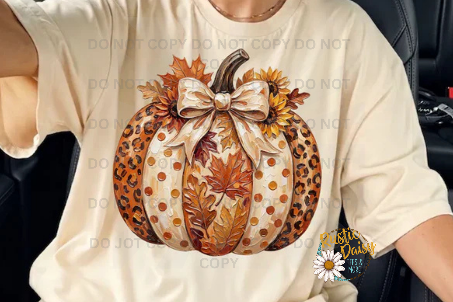 Faux Painted Pumpkin Brown Tones & Floral
