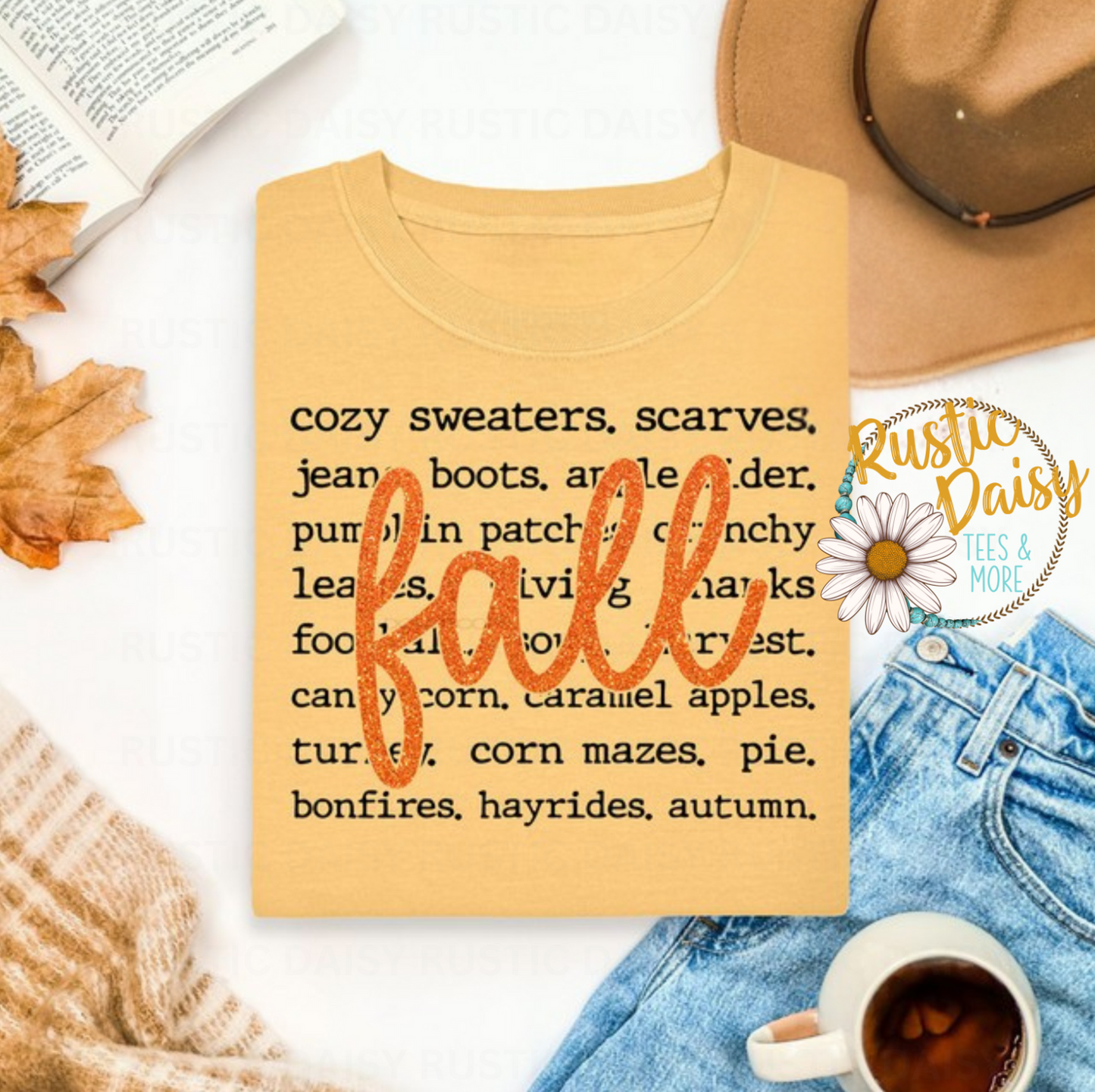 Faux Glitter Fall Words