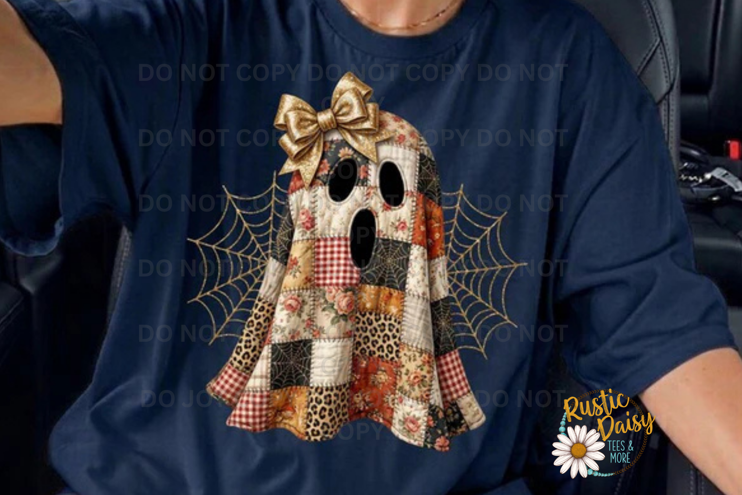 Ghost Faux Patchwork With Spiderwebs
