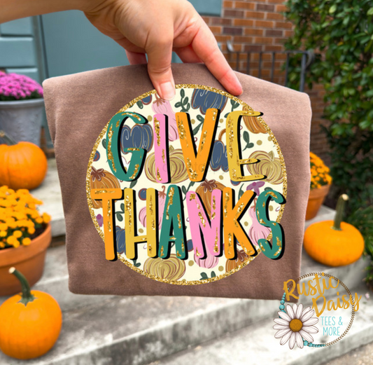 Give Thanks Patterned Pumpkins
