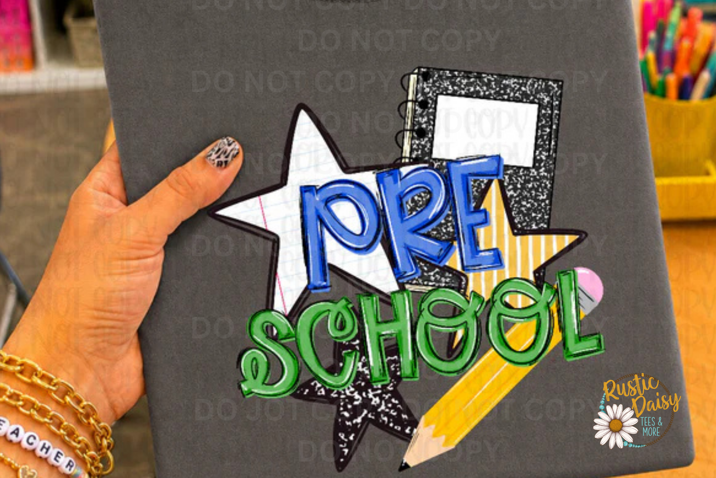 Pre School Blue & Green with Stars