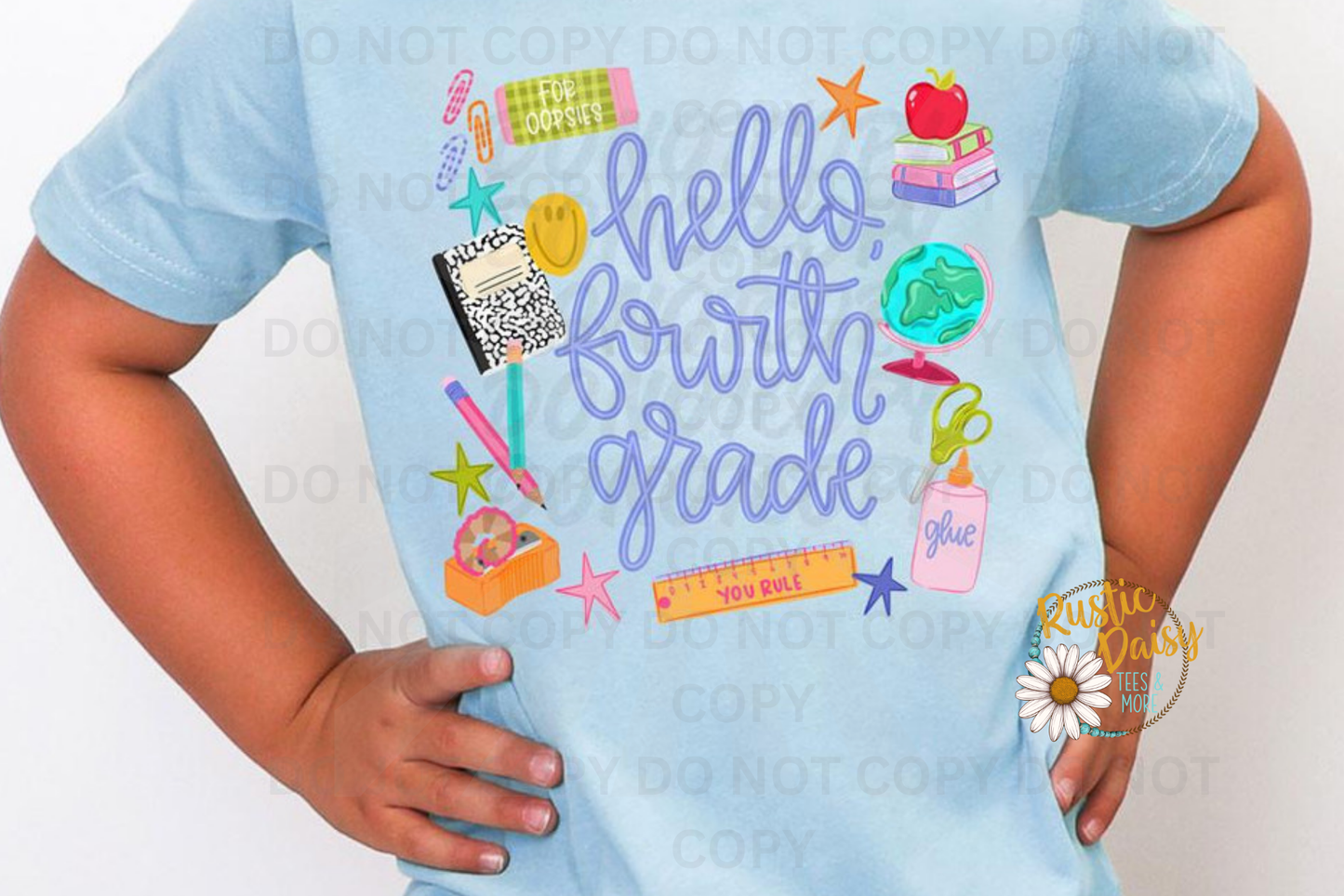 Hello "Grade" Purple Letters (Pre-K-4th)