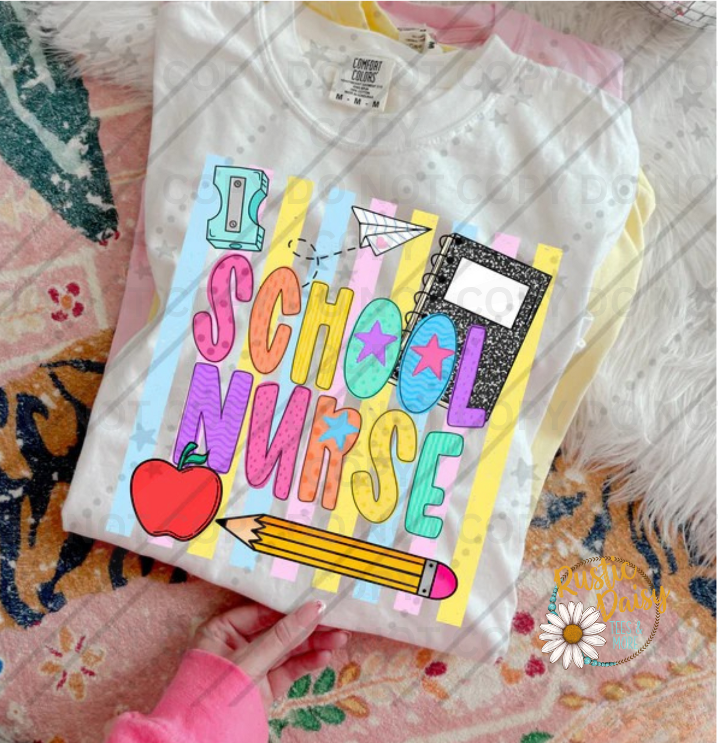 School Nurse Colorful Stripes
