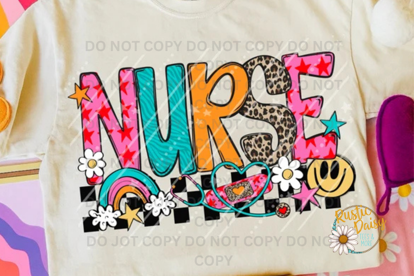 Nurse Rainbow & Pink Apple