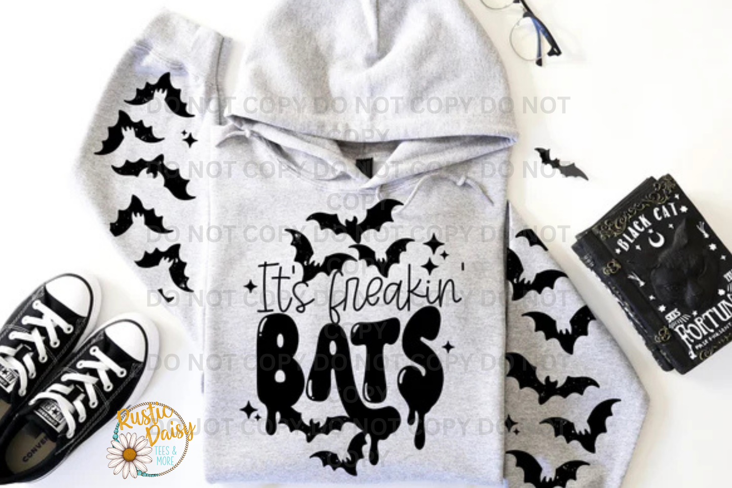Its Freakin Bats Black (with Sleeve design option)