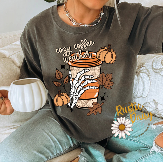 Cozy Coffee Weather Skeleton Hand