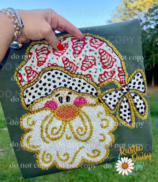 Faux Yarn Santa Tree Cake Doodle