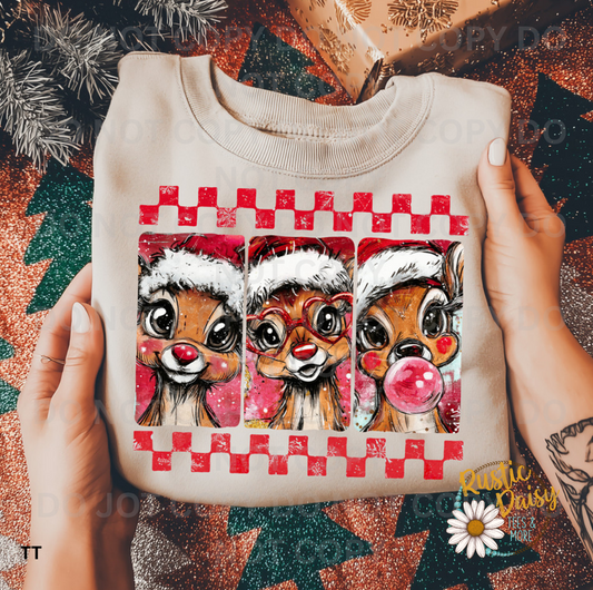 Cheerful Reindeer Trio