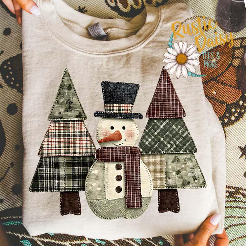 Patchwork Trees & Snowman
