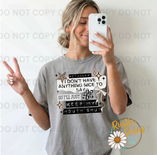 Typewriter text with bow and glitter star accents