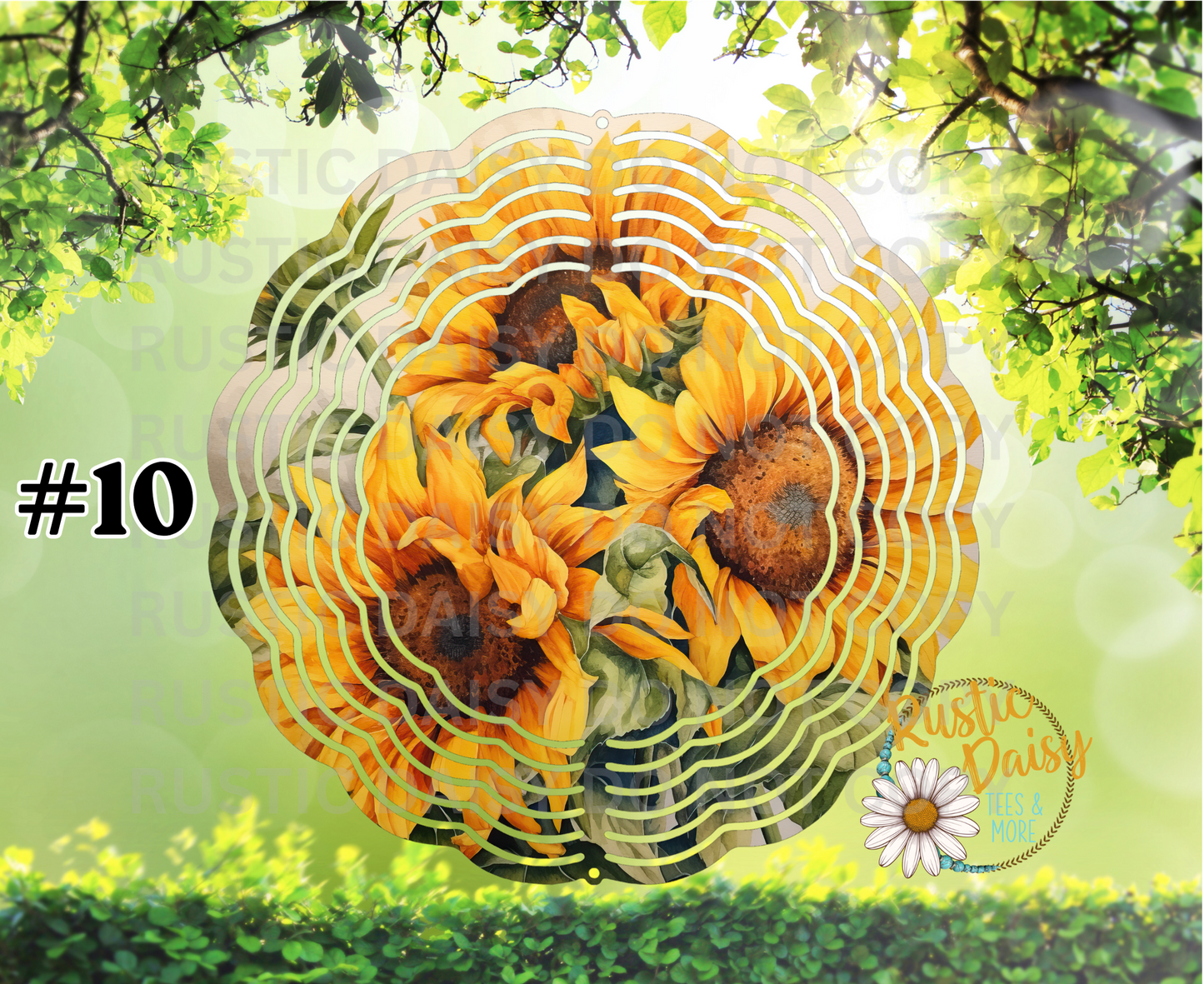 Sunflower bouquet 10-inch wind spinner