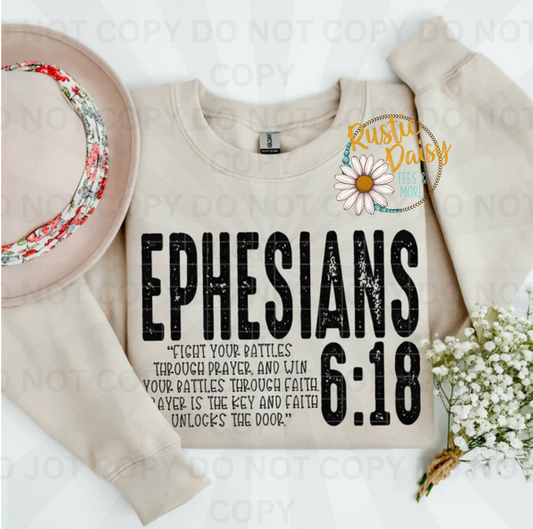 Ephesians 6:18 faith and prayer scripture in black text