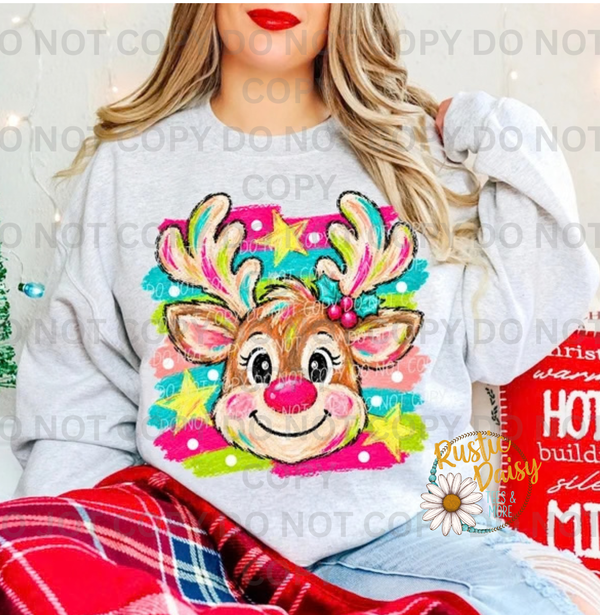 Bright Painted Red Nose Reindeer