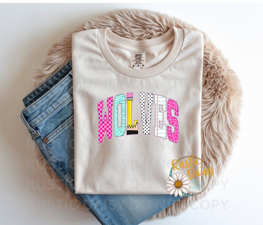 Wolves Colorful Back to School