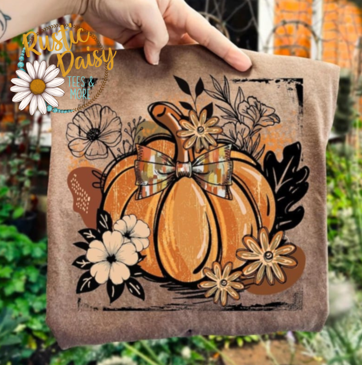 Pumpkin with Flower Linework