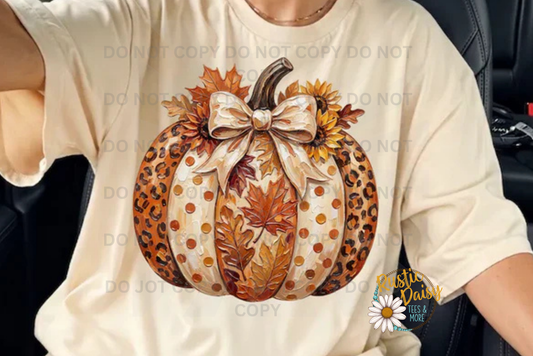 Faux Painted Pumpkin Brown Tones & Floral