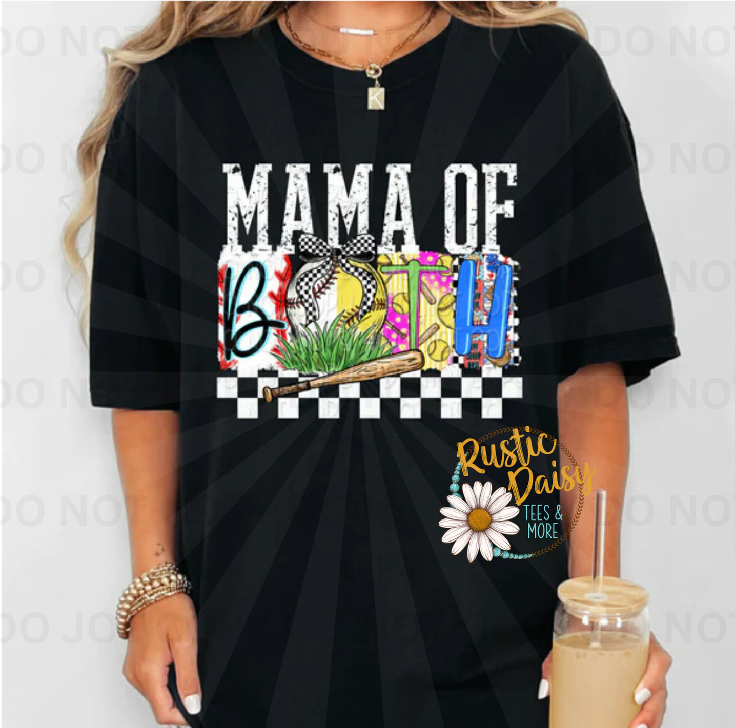  Mama of both text with colorful patterned letters spelling BOTH