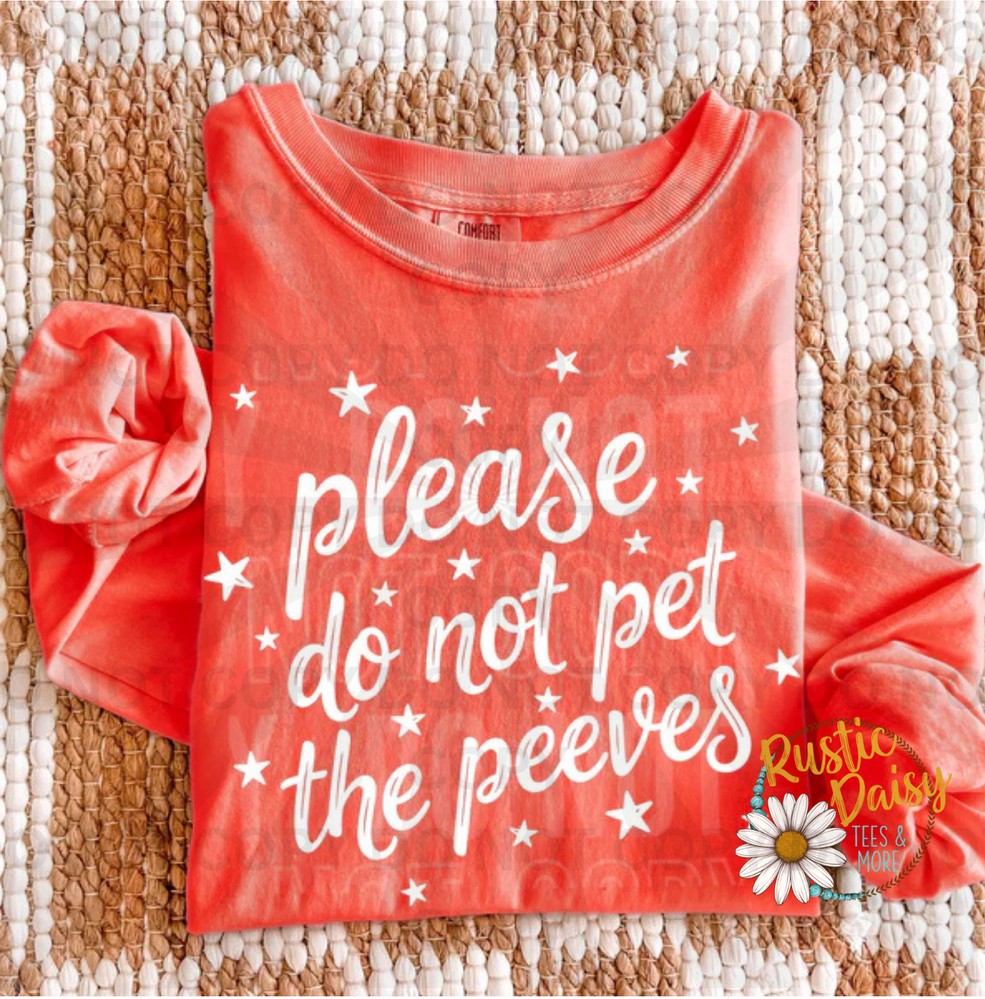 Please do not pet the peeves text with stars