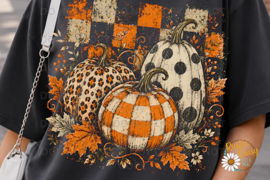 Pumpkin Trio Checkered