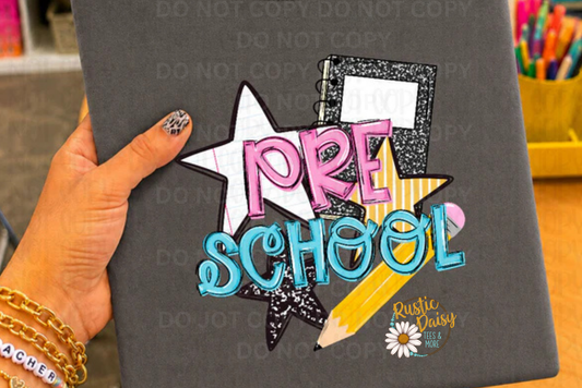 Pre School Pink & Blue with Stars