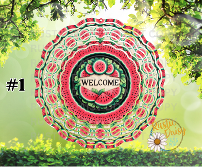 Watermelon Welcome 10-inch outdoor wind spinner