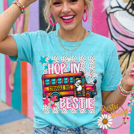 Hop In Bestie Striped Polka Dot