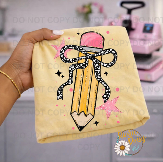Pencil With Polka Dot Bow