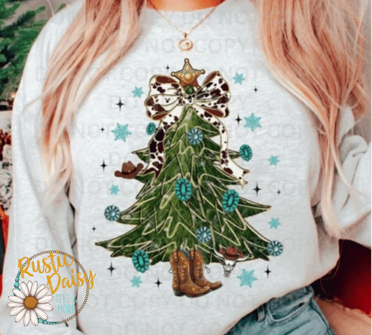 Cow Print Bow Christmas Tree