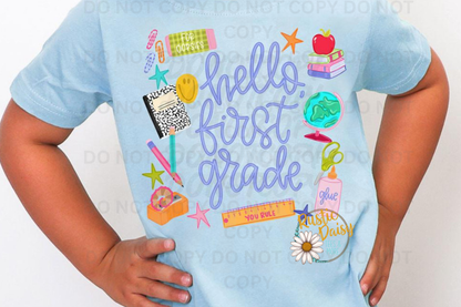 Hello "Grade" Purple Letters (Pre-K-4th)