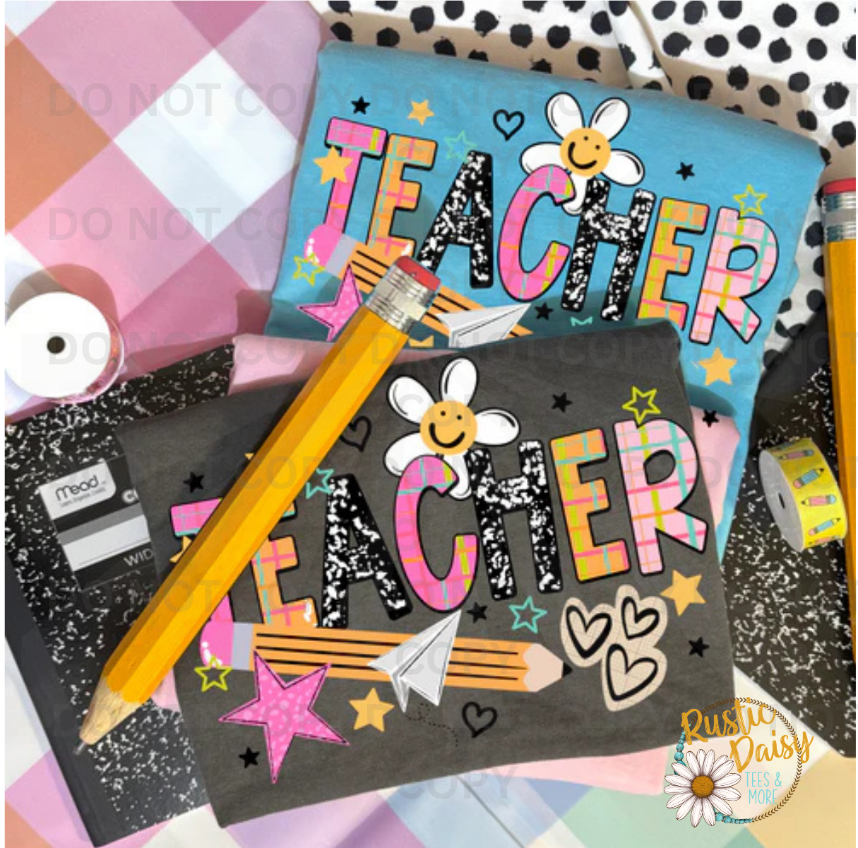 Teacher With Pencil & 3 Hearts