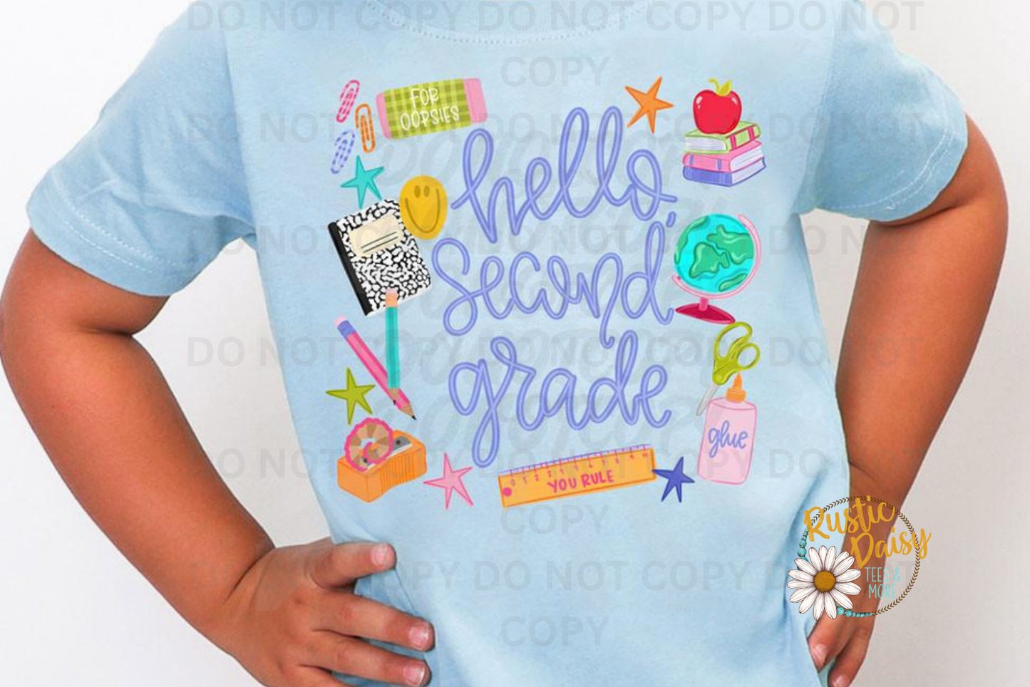 Hello "Grade" Purple Letters (Pre-K-4th)