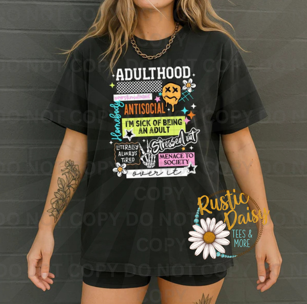 Adulthood antisocial tired menace to society text collage