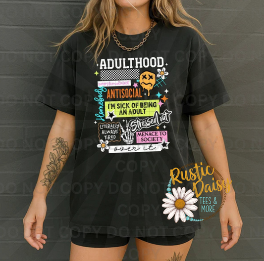 Adulthood antisocial tired menace to society text collage
