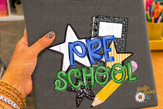 Pre School Blue & Green with Stars