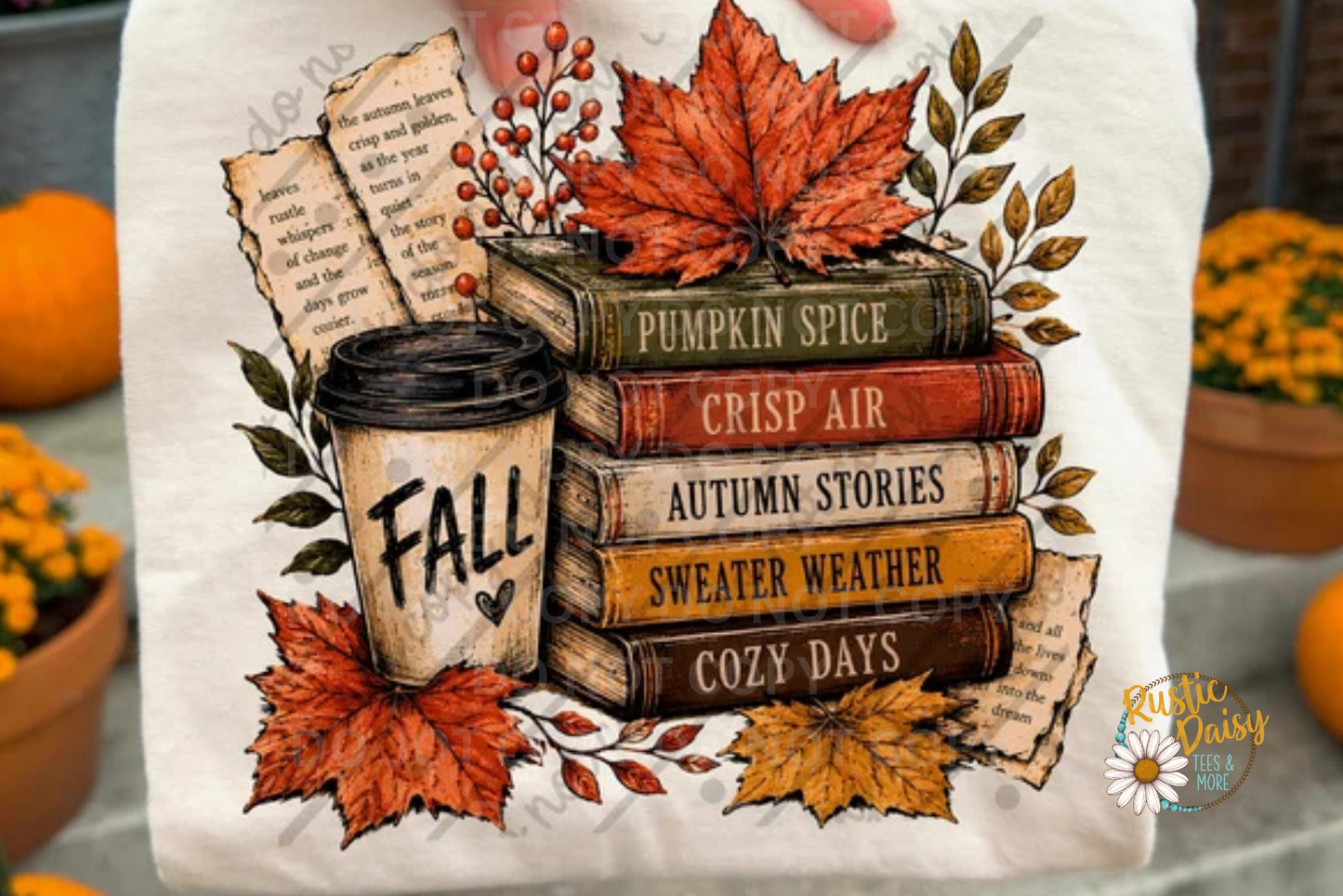 Fall Coffee Cup with Book Stack