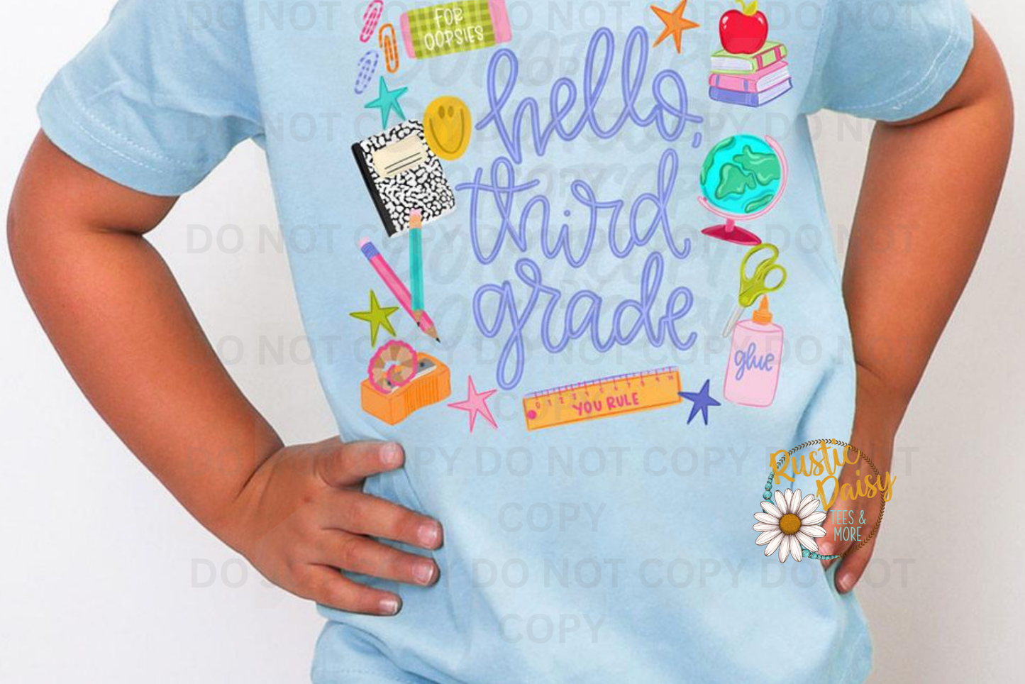 Hello "Grade" Purple Letters (Pre-K-4th)