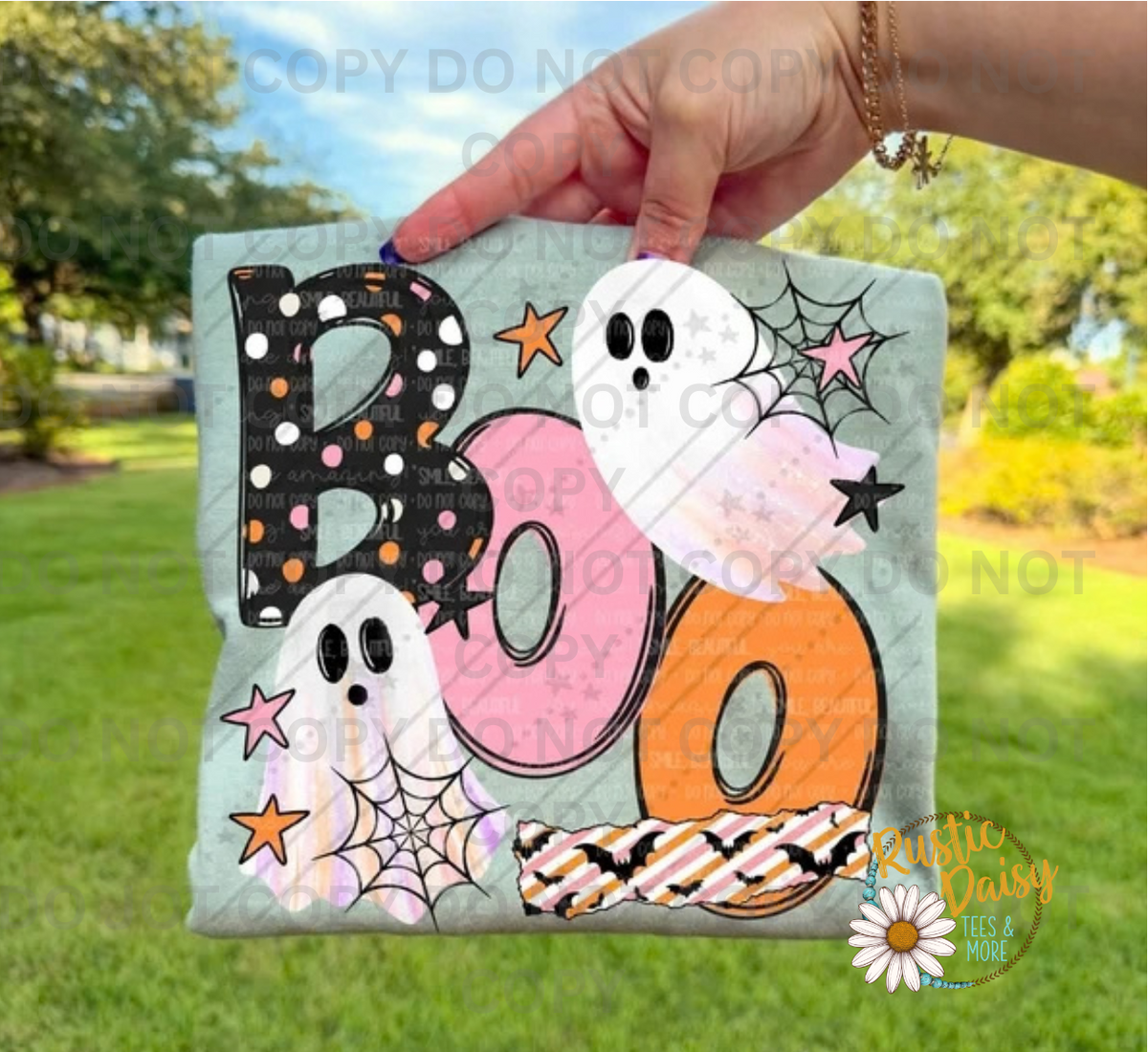 Boo Pink & Orange With Ghosts