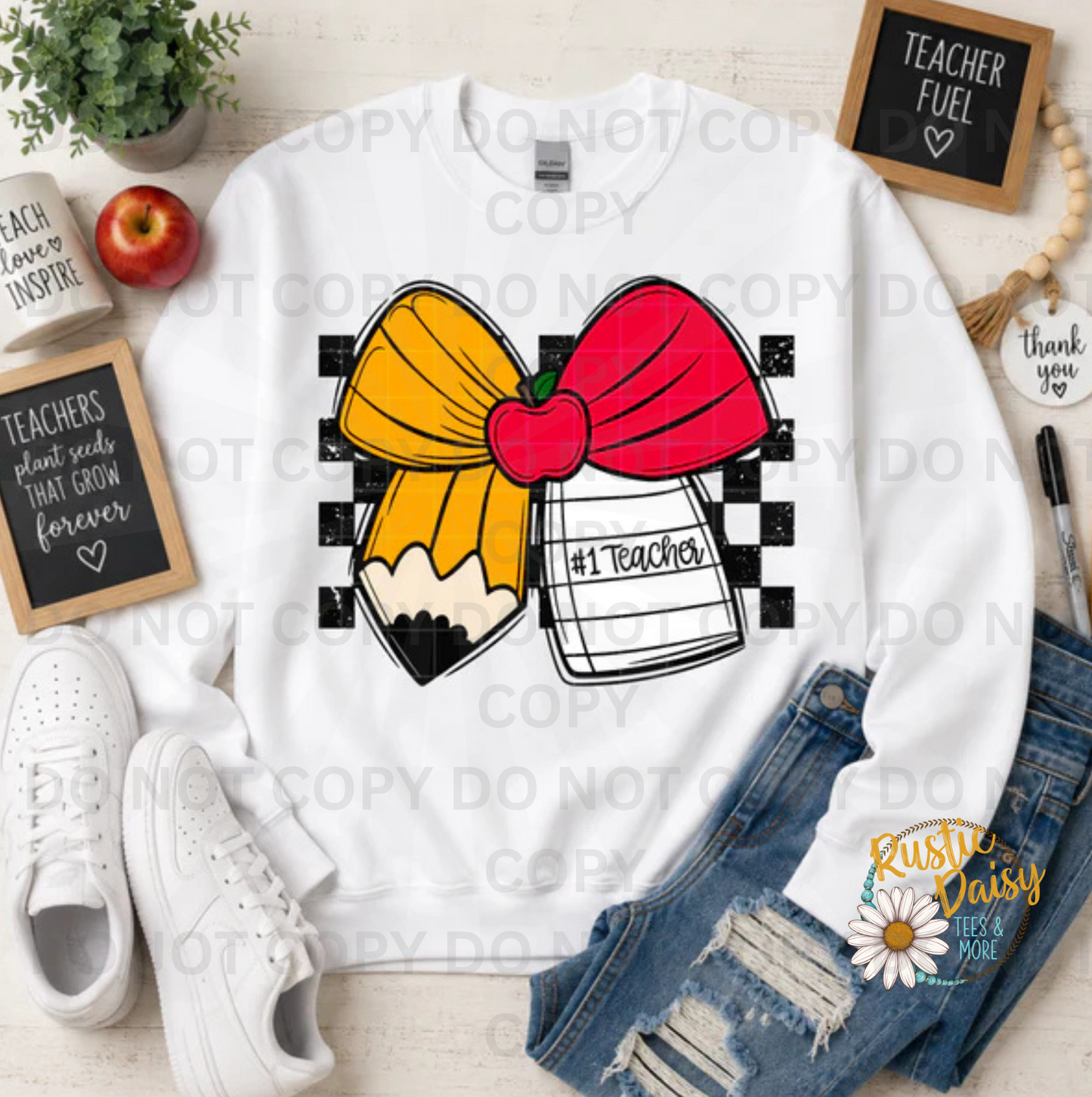 Teacher Bow With Apple