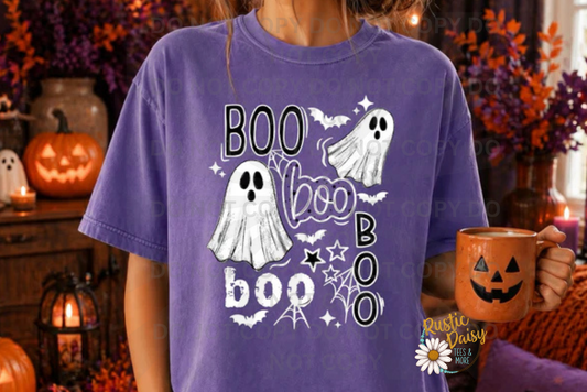 Boo Repeated Collage (White)