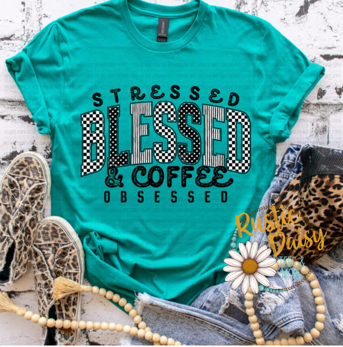 Stressed Blessed & Coffee Obsessed (Black)