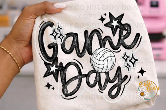 Game Day Cursive Volleyball