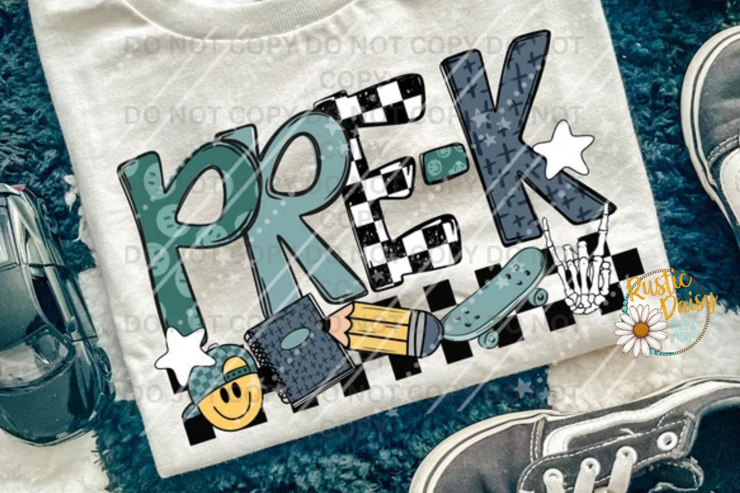 Skateboard Skeleton Peace Hand Grades Pre-K–6th