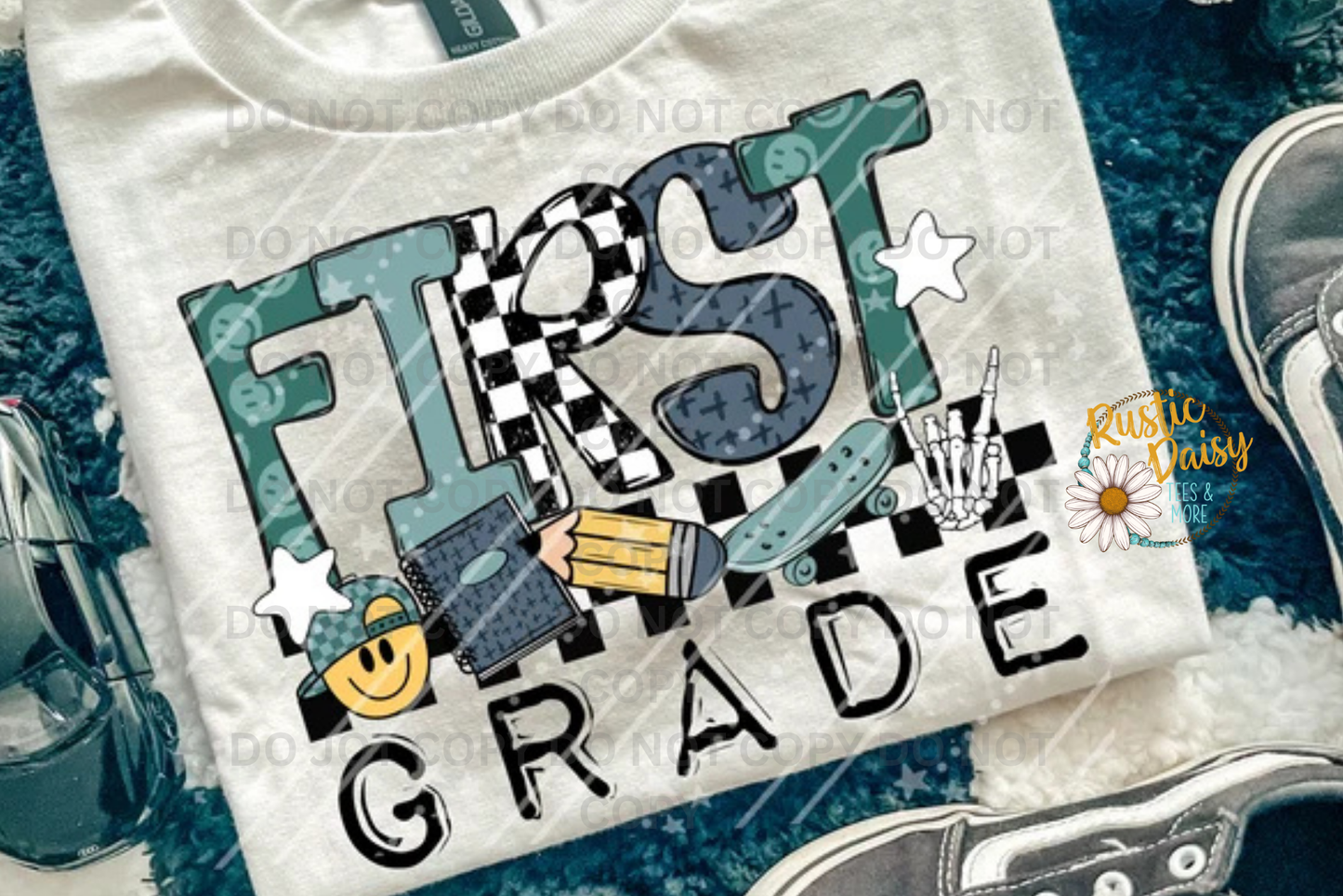 Skateboard Skeleton Peace Hand Grades Pre-K–6th