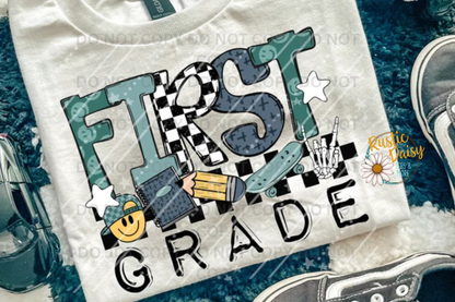 Skateboard Skeleton Peace Hand Grades Pre-K–6th