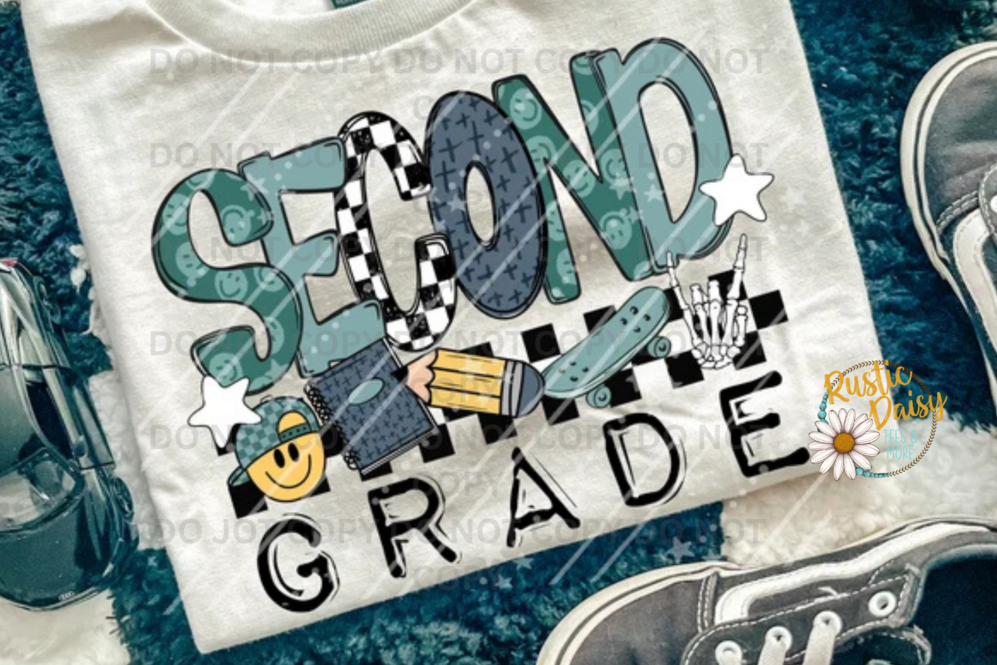 Skateboard Skeleton Peace Hand Grades Pre-K–6th