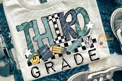 Skateboard Skeleton Peace Hand Grades Pre-K–6th