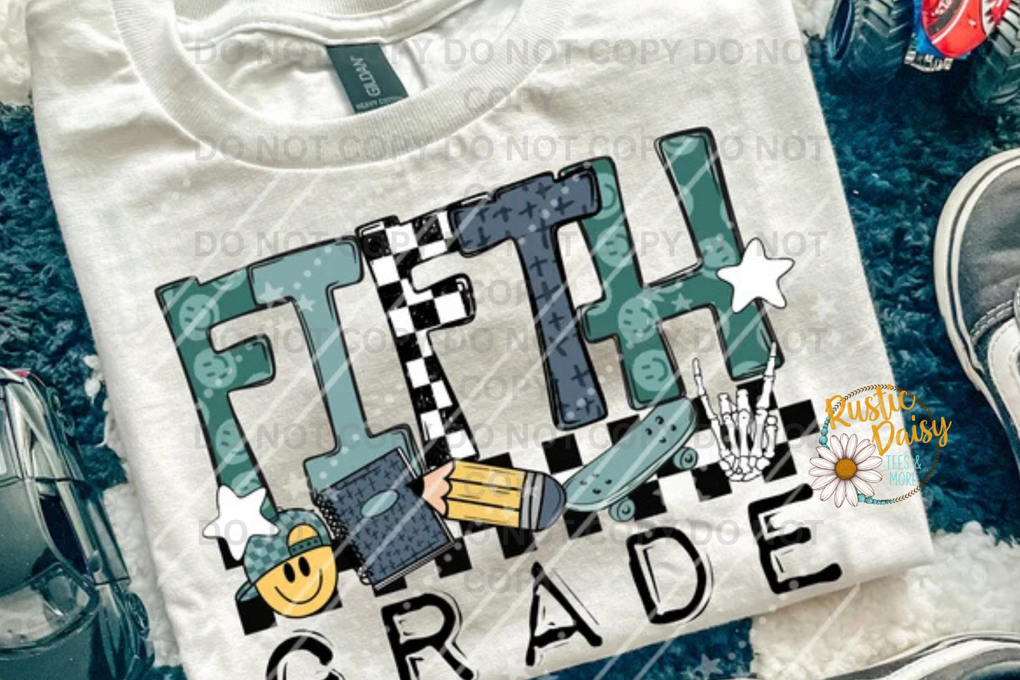 Skateboard Skeleton Peace Hand Grades Pre-K–6th