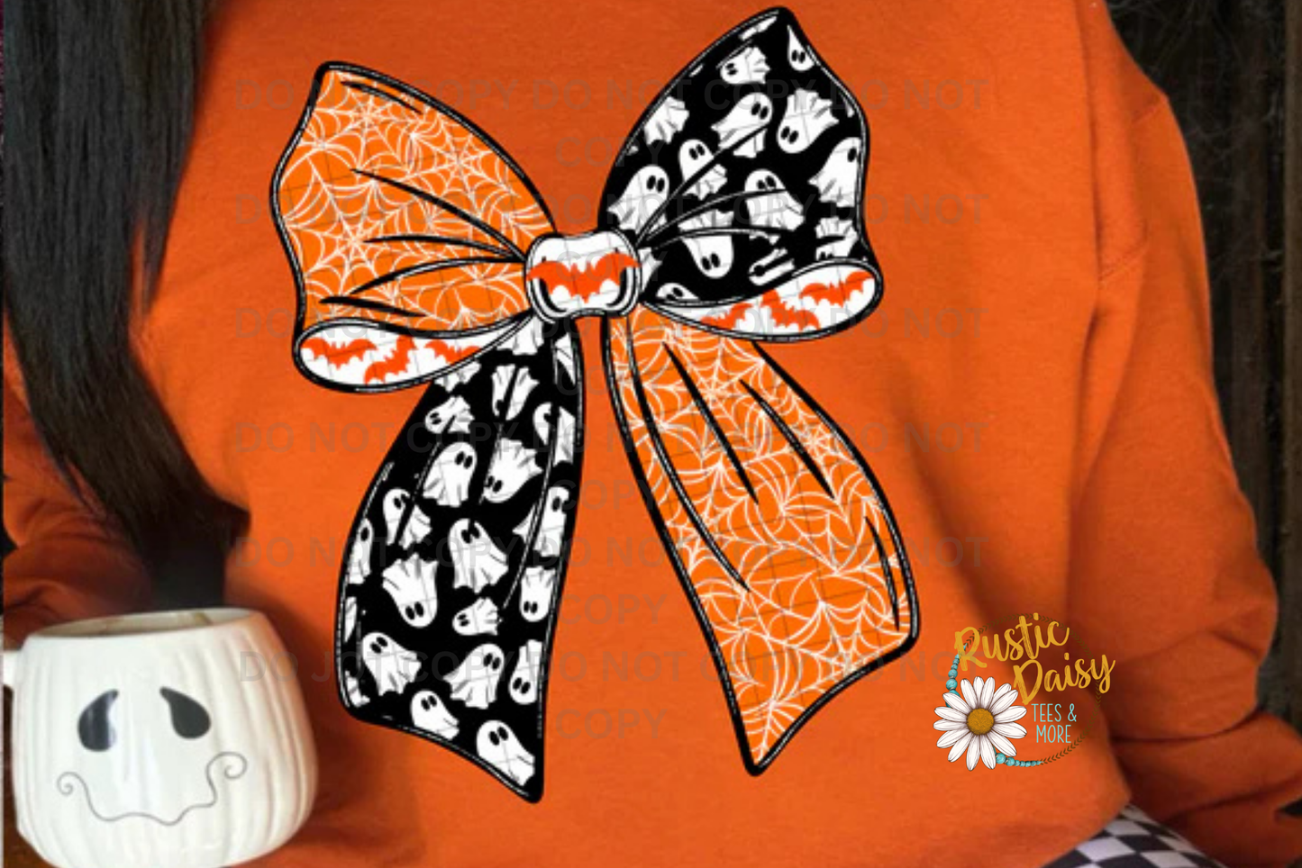 Spooky Ghost & Spiderweb Bow
