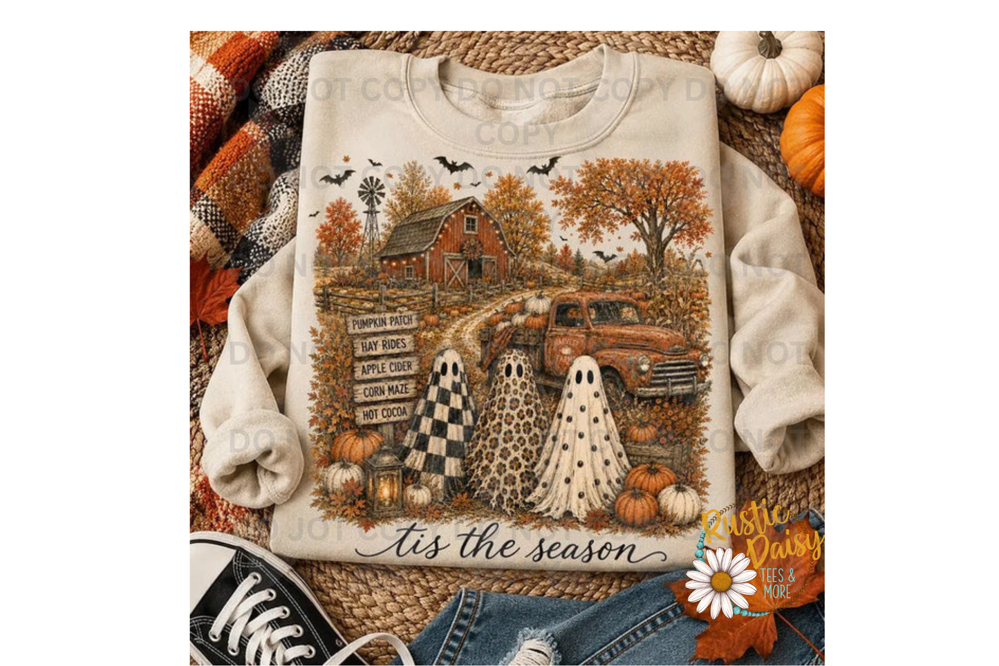 Tis The Season Ghost In Pumpkin Patch